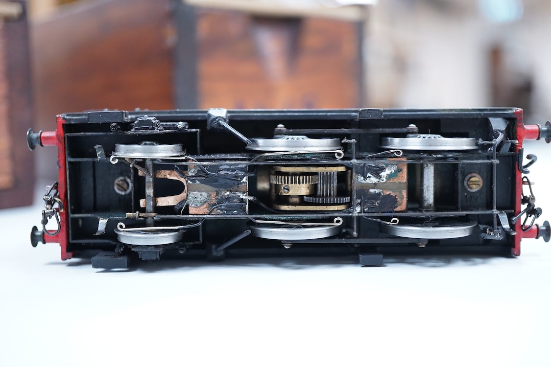 Three EM gauge GWR model railway locomotives scratch built or adapted from kits by John Worsley; 0-4-2T, 5812, 0-4-2T, 1468, and 0-4-0ST, 1143, all well detailed models.